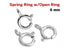 Sterling Silver Spring Ring Clasp, Open Ring Attached,6 mm  (SS/840/6)